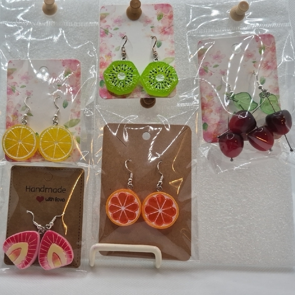 Fruit-Themed Earrings Set